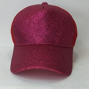 Womens Pony Tail Glitter Snapback